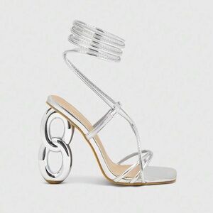Metallic Strap Heels
